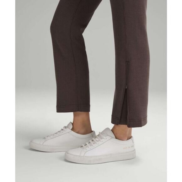 NWT LULULEMON Ribbed Softstreme Zip-Leg High-Rise Cropped Pant 25" Sz 0 Espresso - Picture 4 of 11
